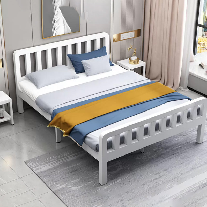 Contemporary Metal Bed Frame Solid Color Slat Bed with Custom Gold Legs