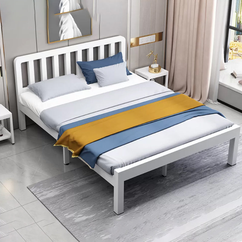 Contemporary Metal Bed Frame Solid Color Slat Bed with Custom Gold Legs