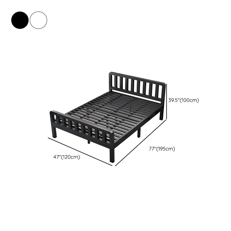 Contemporary Metal Bed Frame Solid Color Slat Bed with Custom Gold Legs