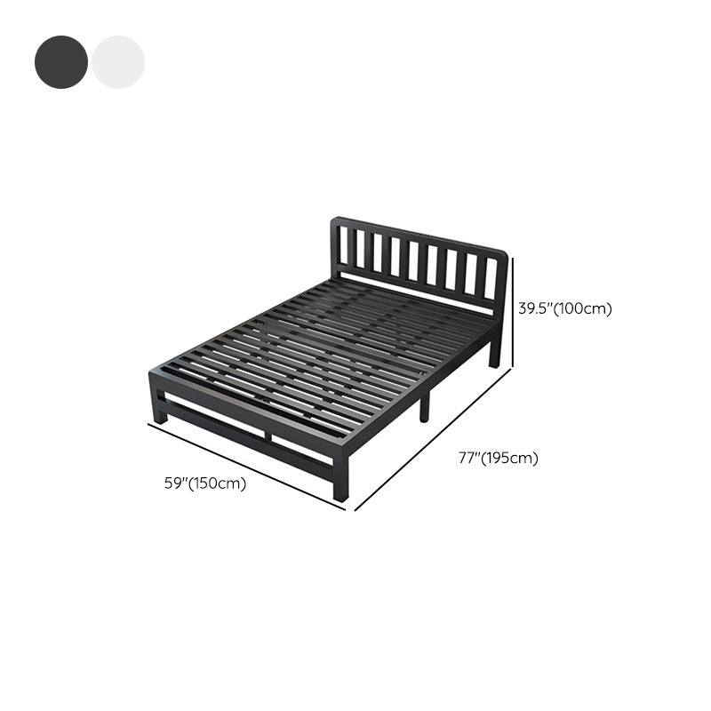 Contemporary Metal Bed Frame Solid Color Slat Bed with Custom Gold Legs