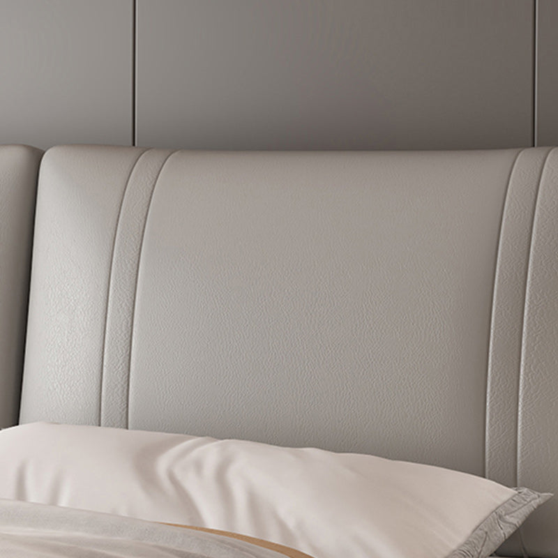 Glam Solid Color Platform Bed Metal Bed Frame with Headboard