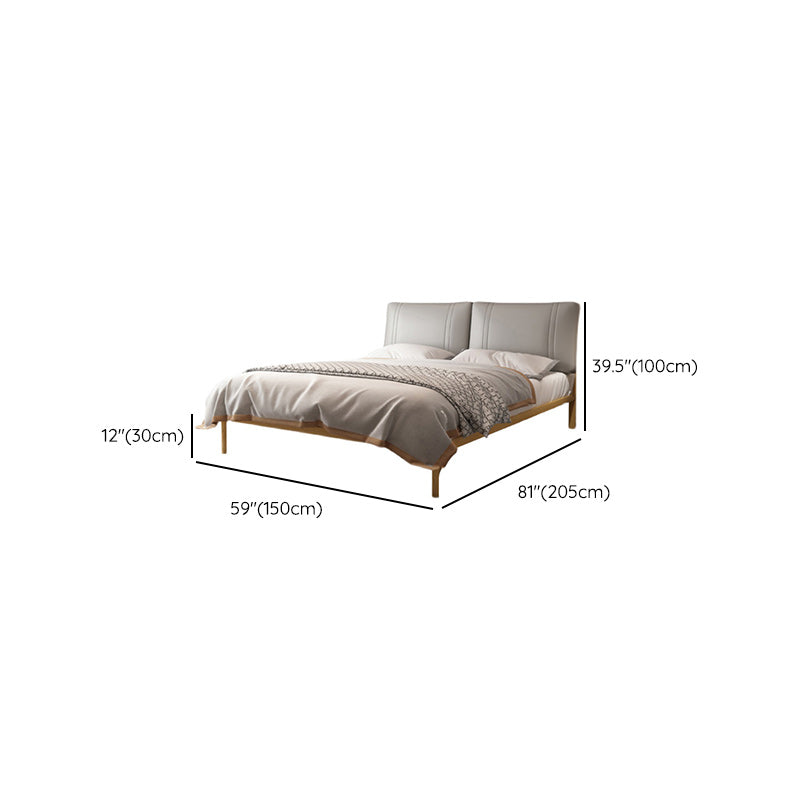Glam Solid Color Platform Bed Metal Bed Frame with Headboard