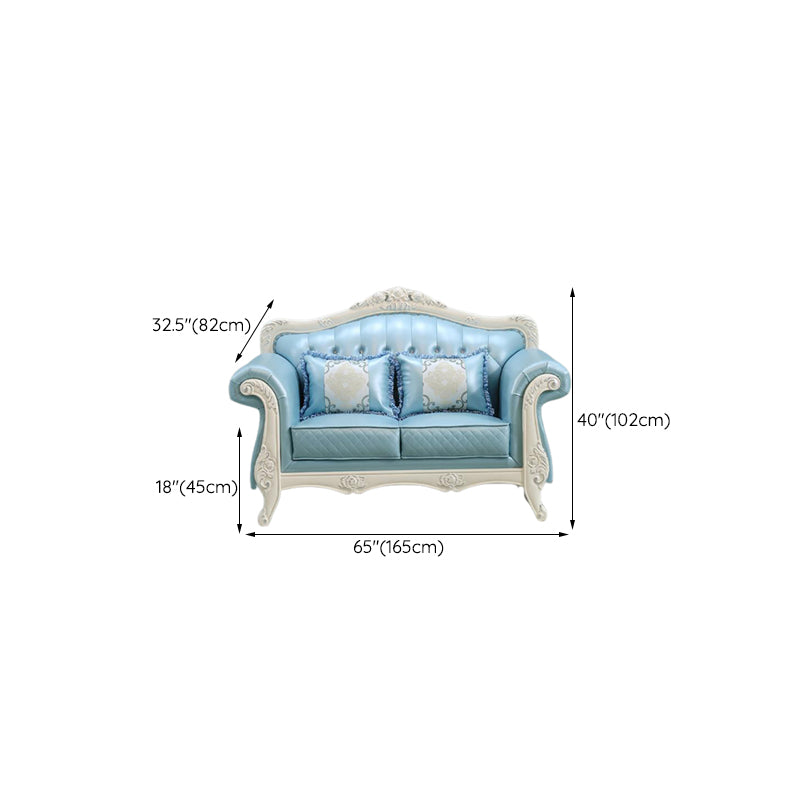 37" High Sofa Rolled Arm Sofa with Tufted Split-Back for Living Room