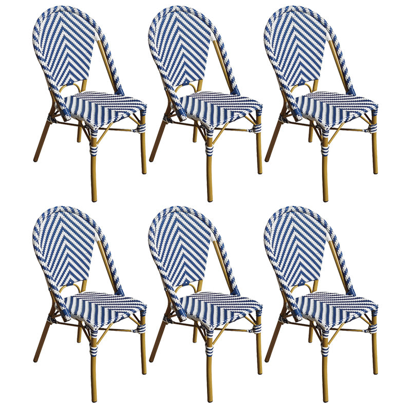 Tropical Dining Side Chair/Dining Armchair with Faux Rattan Back