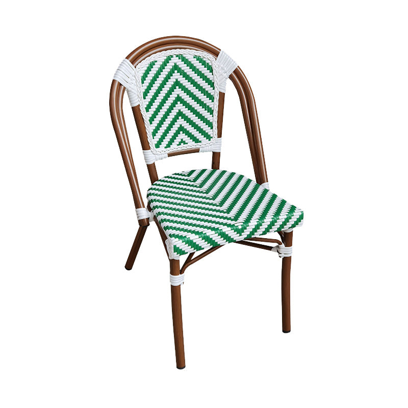 Tropical Dining Side Chair/Dining Armchair with Faux Rattan Back