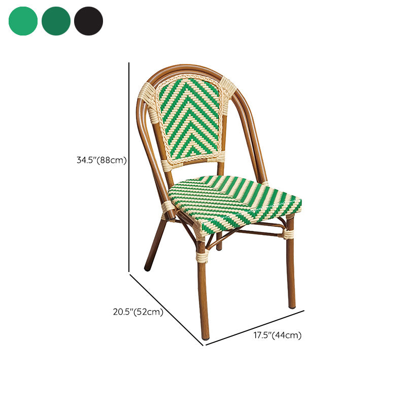 Tropical Dining Side Chair/Dining Armchair with Faux Rattan Back