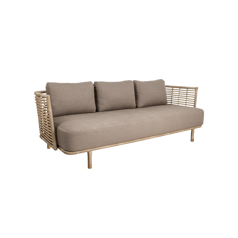 Metal Rattan Patio Sofa Tropical Style Outdoor Simple Leisure Outdoor Patio Sofa