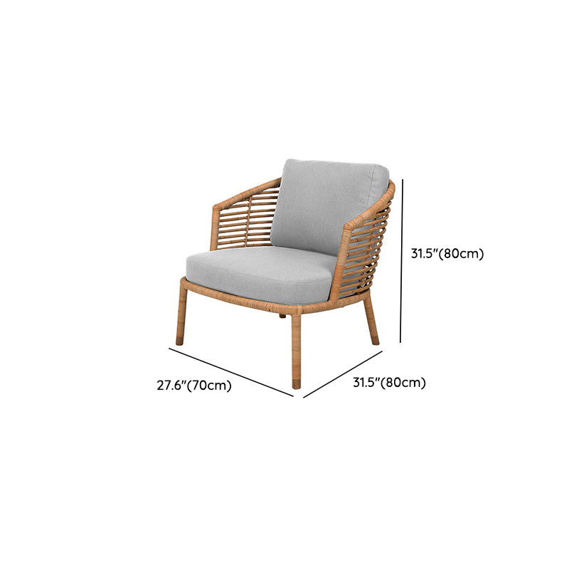 Metal Rattan Patio Sofa Tropical Style Outdoor Simple Leisure Outdoor Patio Sofa