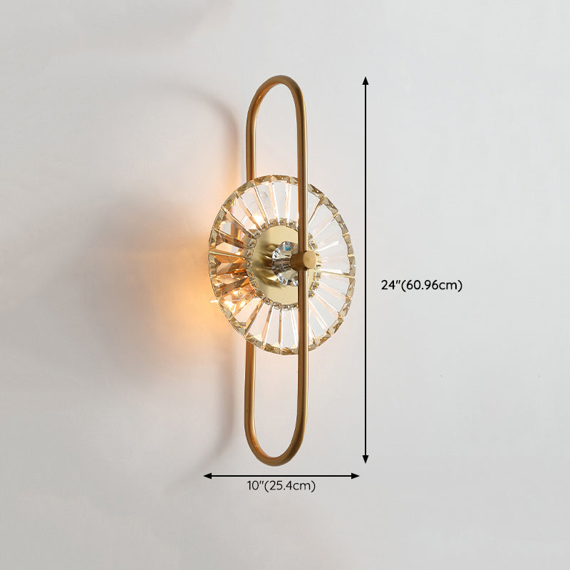 Modern Style Wall Lamp Metal 1 Light Sconces in Gold for Bedroom