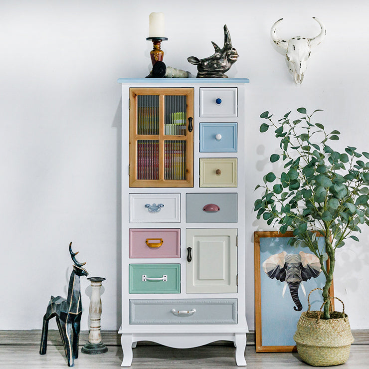 Coastal Storage Chest Dresser Manufactured Wood Dresser with Drawers and Doors