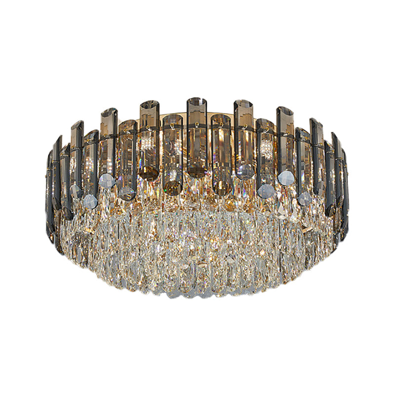 Crystal Drum Flush Mount Lighting Fixtures Modern 1 Light Flush Light