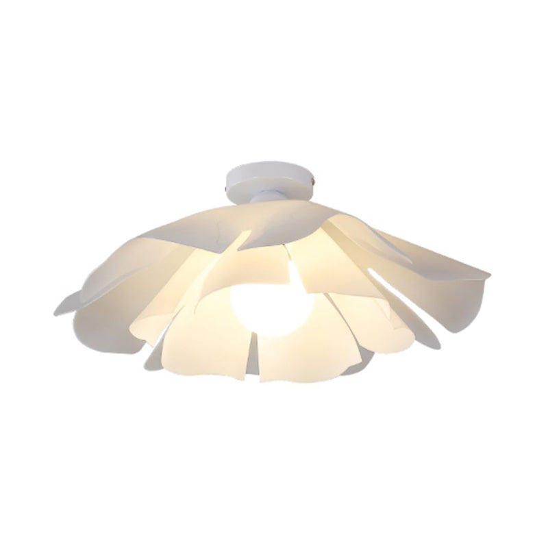 1 - Light Ceiling Flush Mount Light Iron and Acrylic Kids Style Flush in White