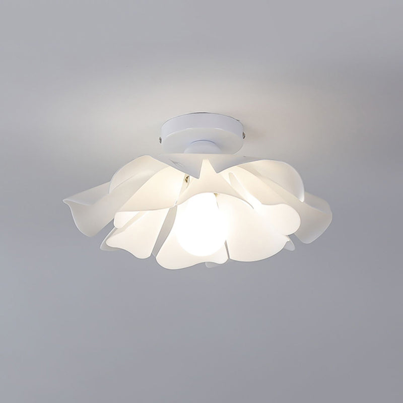 1 - Light Ceiling Flush Mount Light Iron and Acrylic Kids Style Flush in White