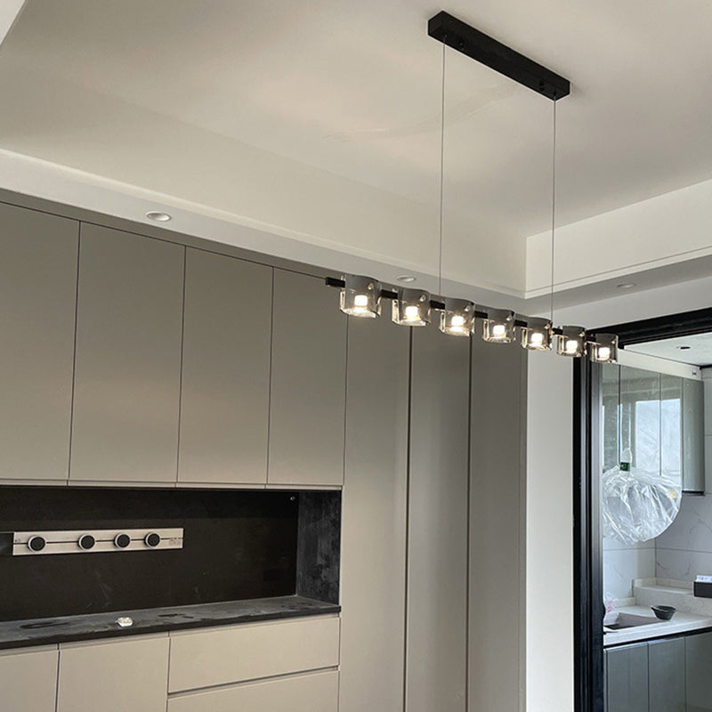 Nordic LED Island Lighting Fixture Simple Glass Pendant Light for Dining Room