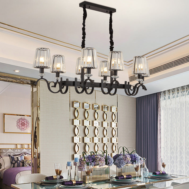 American Style Hanging Lamp Crystal Shade Island Light Fixture for Living Room