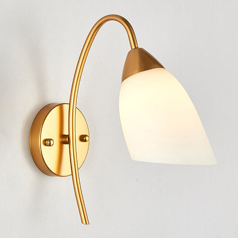 Modernist 1 Light Wall Sconce Gold Metal Sconce Lighting for Bedroom