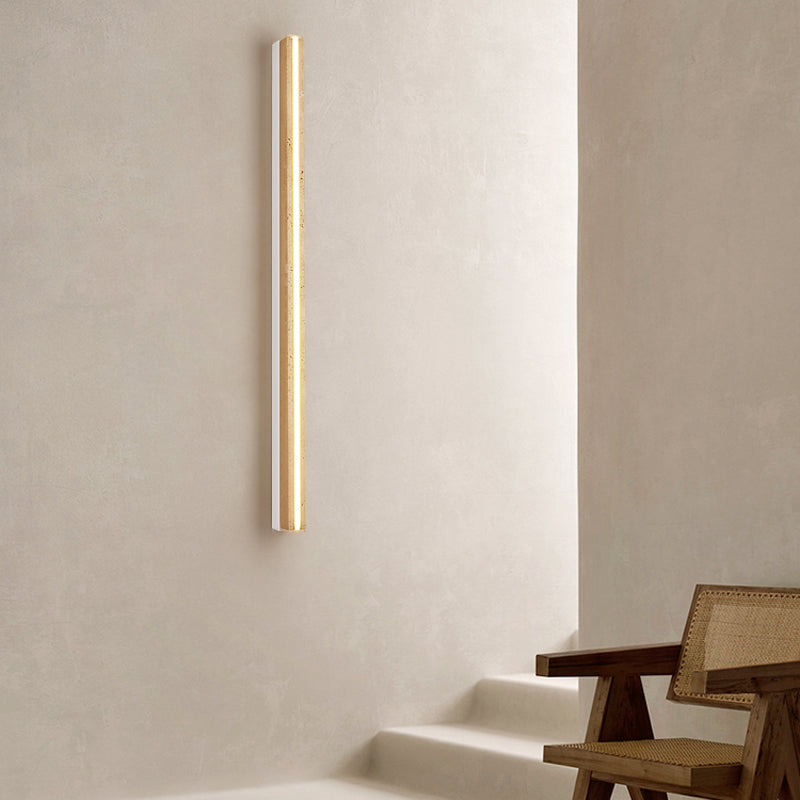 Linear Shape Stone Wall Mount Light Modern Style 1-Light Wall Light Sconce in Yellow