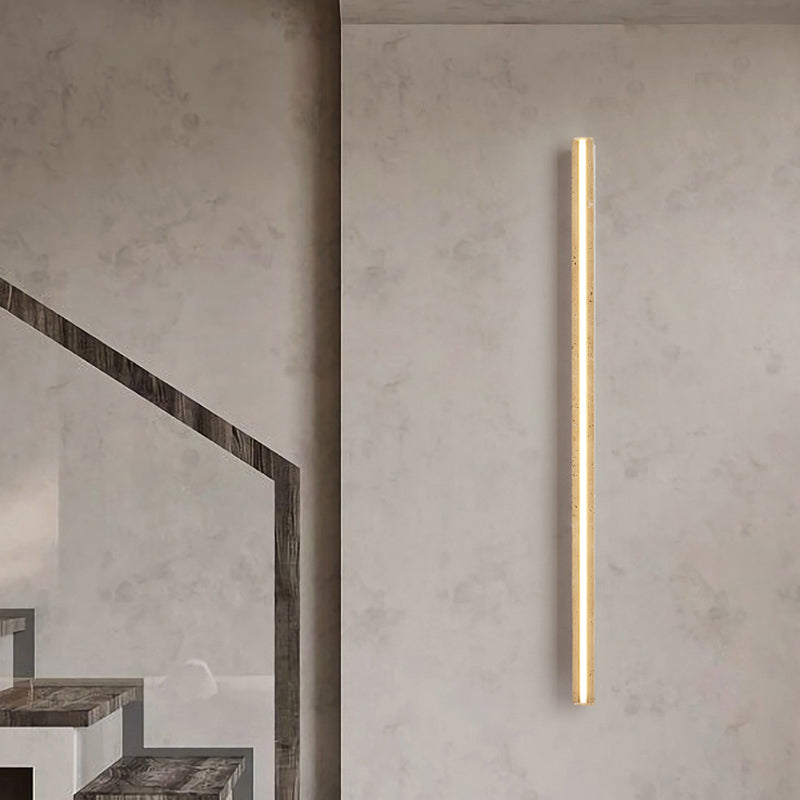 Linear Shape Stone Wall Mount Light Modern Style 1-Light Wall Light Sconce in Yellow