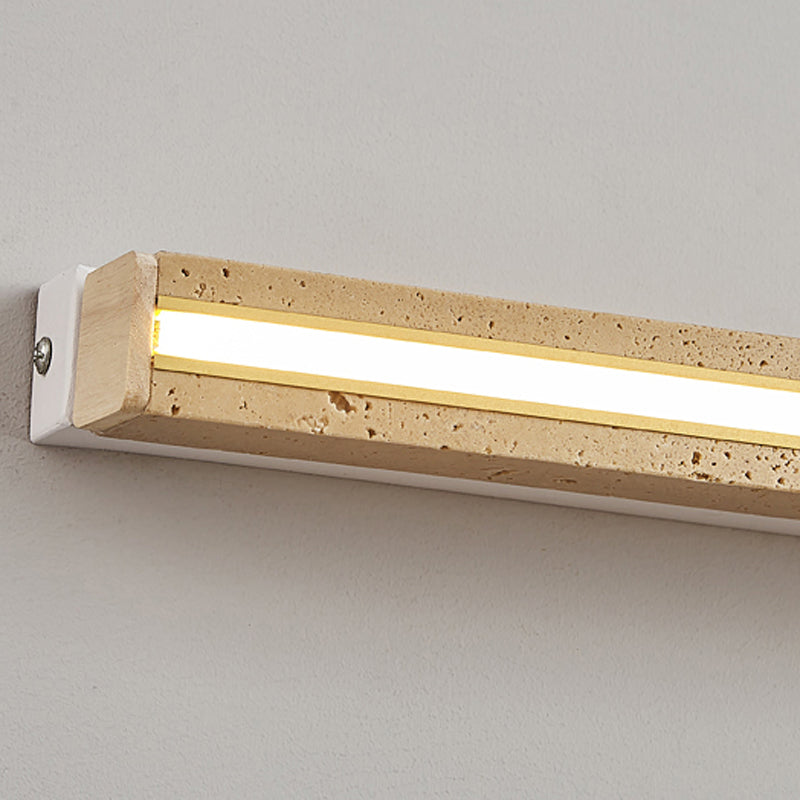 Linear Shape Stone Wall Mount Light Modern Style 1-Light Wall Light Sconce in Yellow