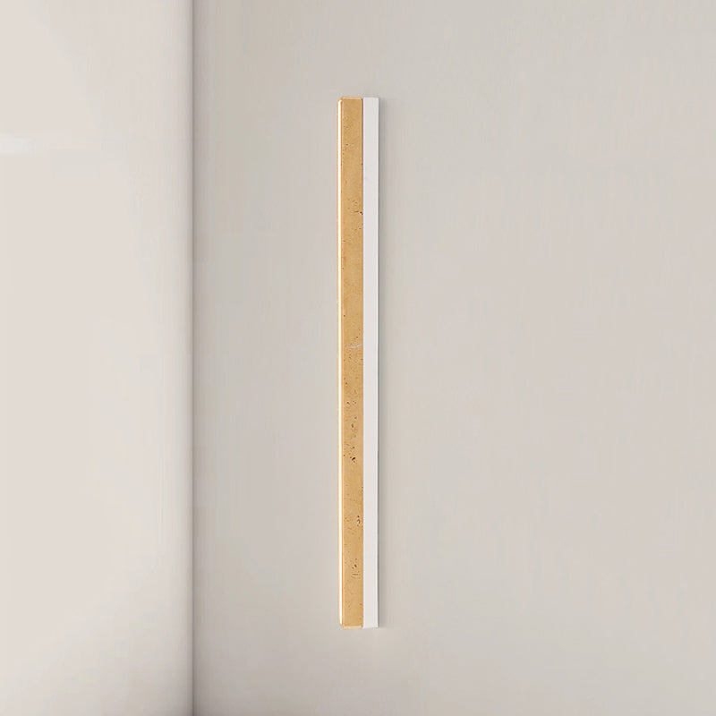 Linear Shape Stone Wall Mount Light Modern Style 1-Light Wall Light Sconce in Yellow