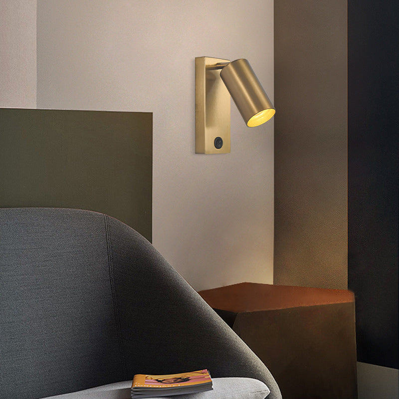 Modern Pivoting Wall Sconce Cylinder Reading Wall Light for Bedroom