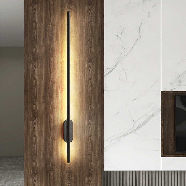 Minimalist LED Wall Lamp Thin-Line Copper Sconce Lighting for Bedroom
