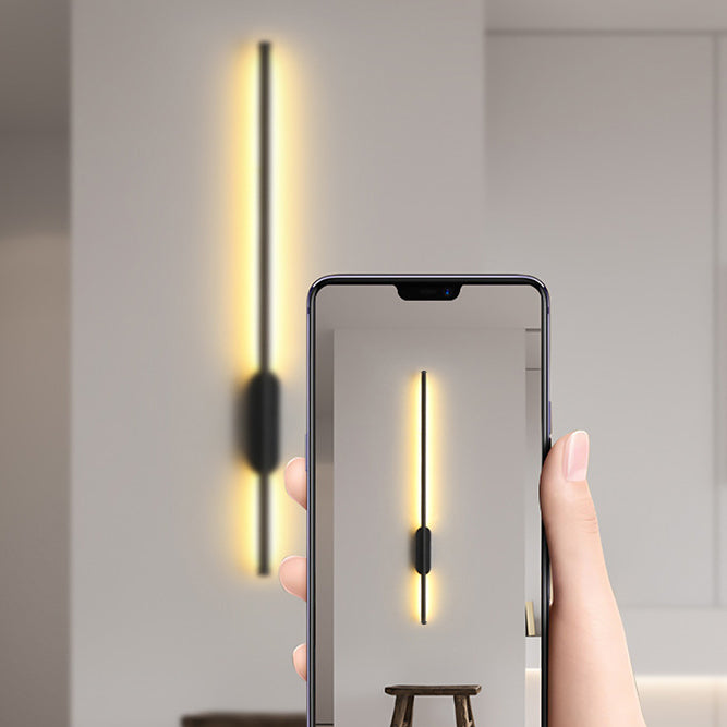 Minimalist LED Wall Lamp Thin-Line Copper Sconce Lighting for Bedroom