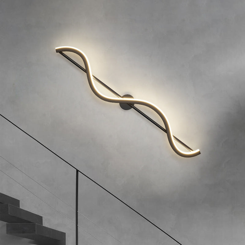 Metal Linear Shape Wall Light Modern Style 1-Light Wall Light Sconce