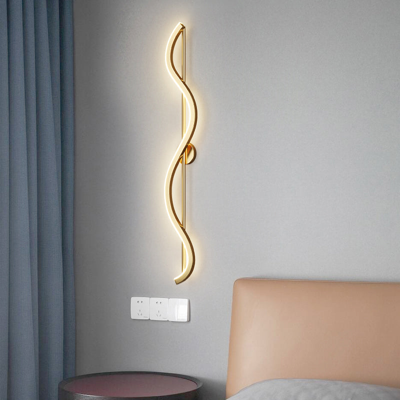 Metal Linear Shape Wall Light Modern Style 1-Light Wall Light Sconce