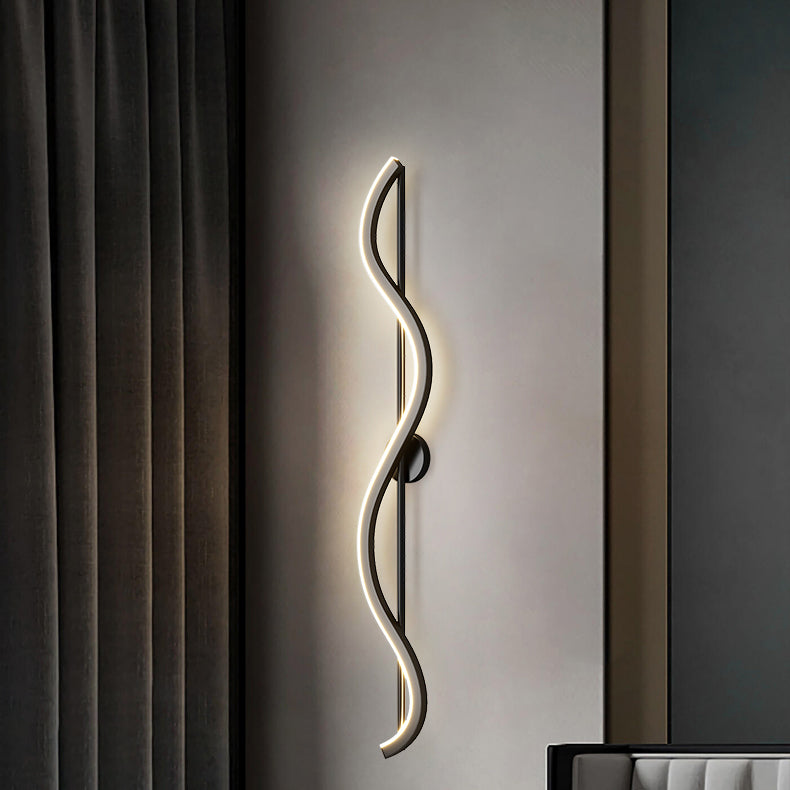 Metal Linear Shape Wall Light Modern Style 1-Light Wall Light Sconce