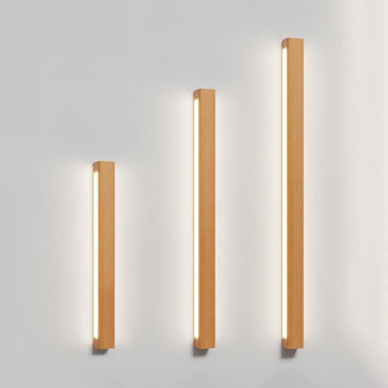 Wooden LED Wall Light Fixture Minimalist Wall Light Sconce for Bedroom