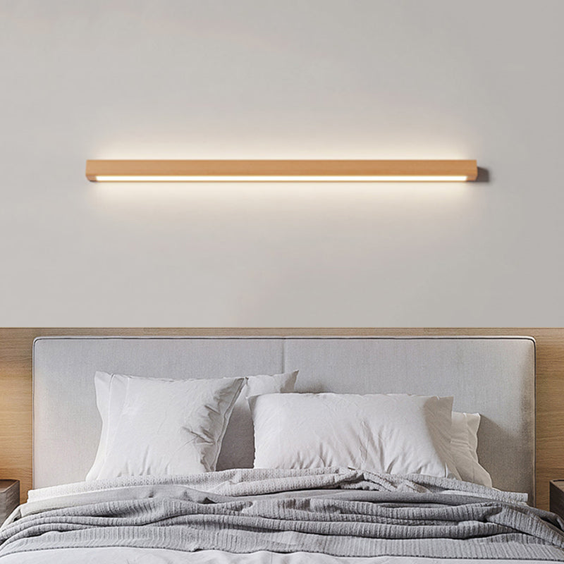 Wooden LED Wall Light Fixture Minimalist Wall Light Sconce for Bedroom