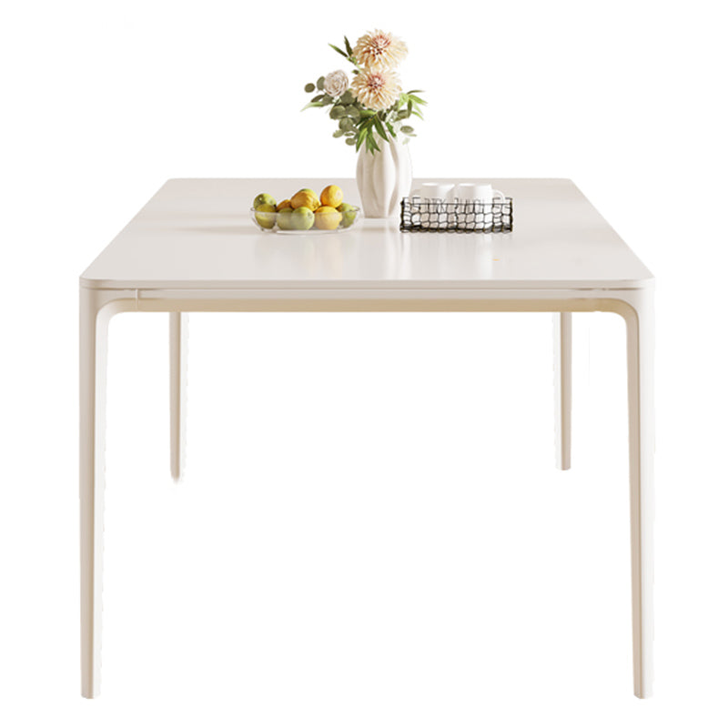Modern 1/3/4/5/7 Pieces Dining Table Set Stone Rectangle Furniture in White