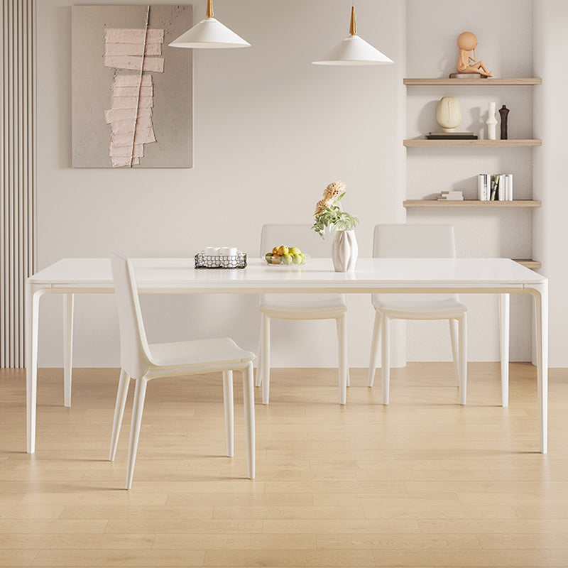 Modern 1/3/4/5/7 Pieces Dining Table Set Stone Rectangle Furniture in White