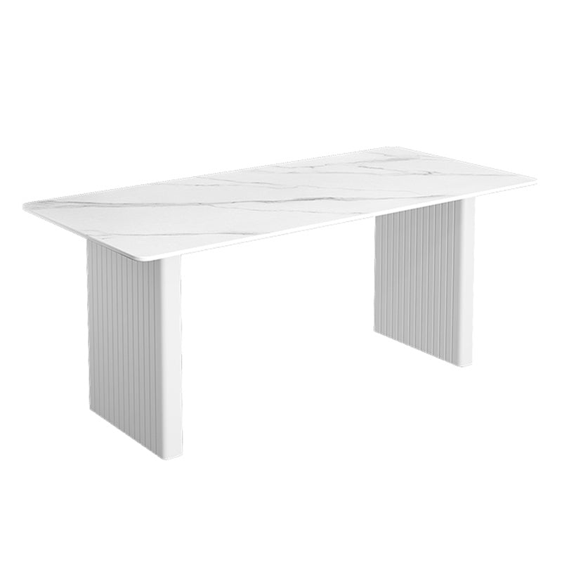 Modern 1/2/5/7 Pieces Dining Chairs Set Rectangle Stone Furniture in White