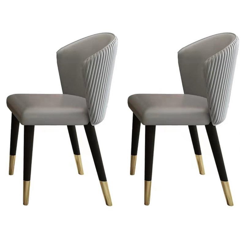 Glam Dinette Table Set with Padded Chairs 1/2/5 Pieces Glossy White Dining Set