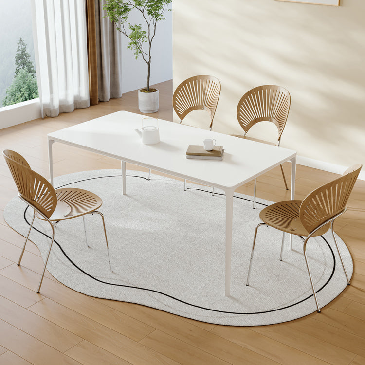 Modern White Dining Table Set 1/4/5 Pieces Dinette Set with Metal Chairs