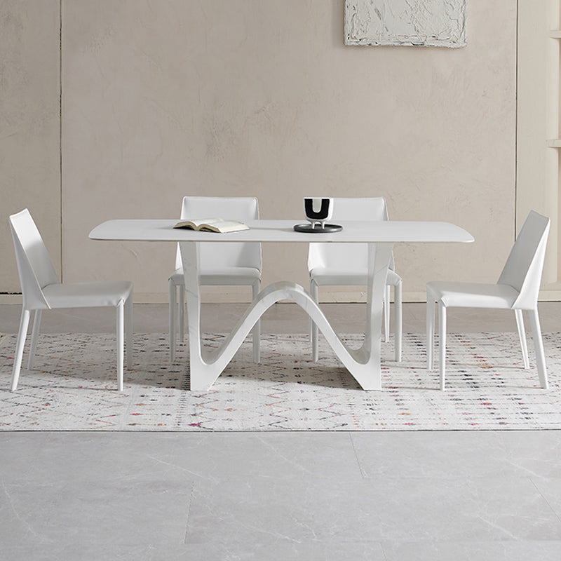 White Modern Dining Table Set 1/5/7 Pieces Dinette Set for Dining Room