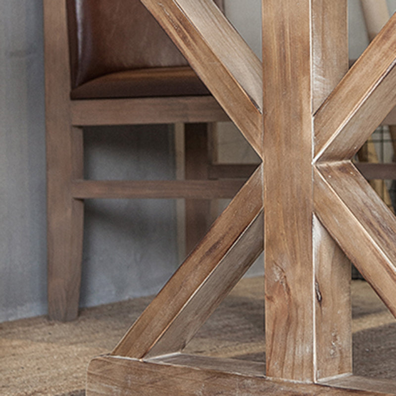 Distressed Pine Wood Dining Set 1/2 Pieces Industrial Dinette Set for Home