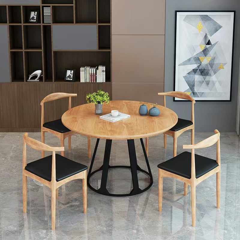 Wood Finish Dining Set 1/2/3/5 Pieces Modern Solid Wood Dinette Set