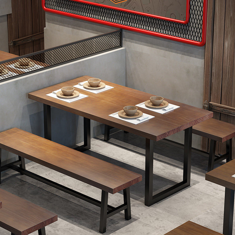 Brown Solid Wood Furniture with Chairs 1/2/3/5 Pcs Industrial Dinette Set