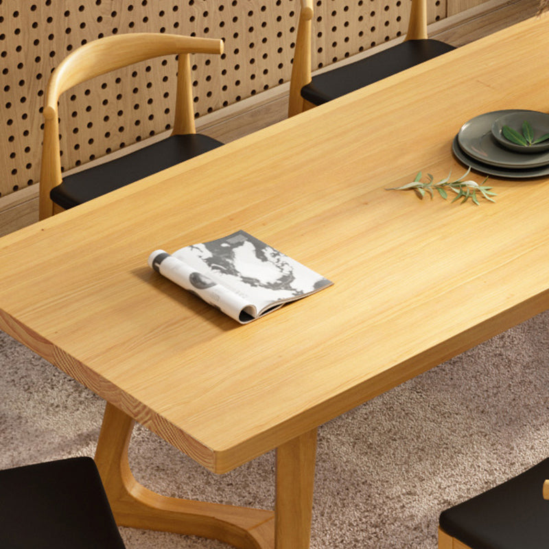 Modern Solid Wood Furniture 1/2/5/7 Pcs Standard Height Dining Room Table Set in Natural