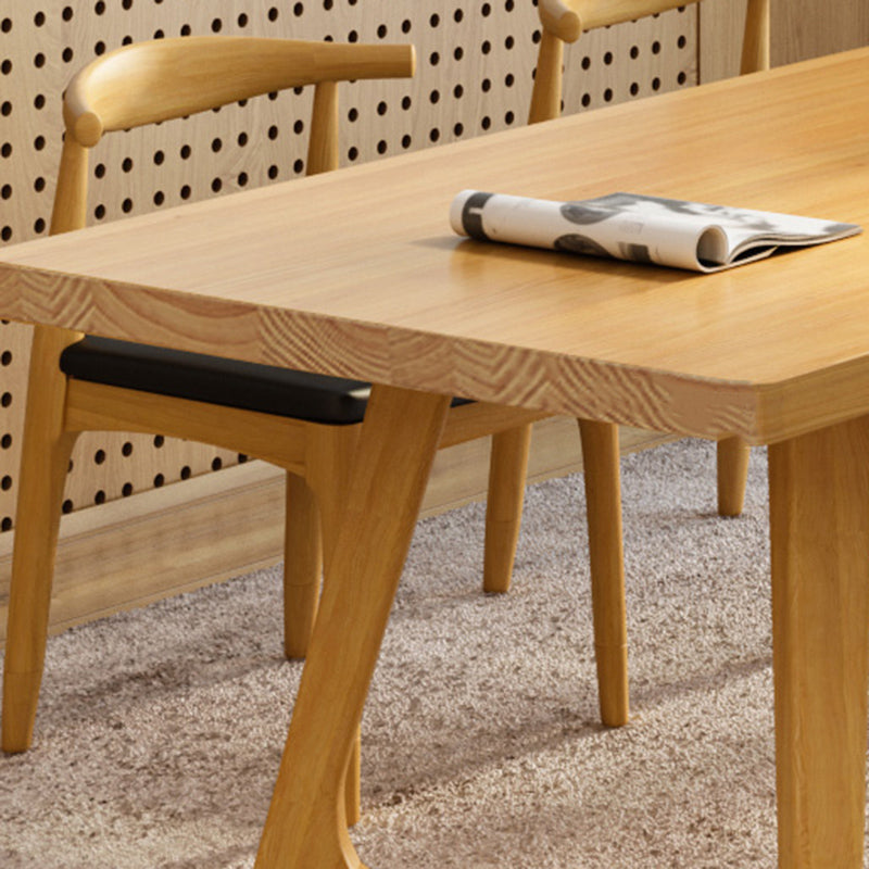 Modern Solid Wood Furniture 1/2/5/7 Pcs Standard Height Dining Room Table Set in Natural