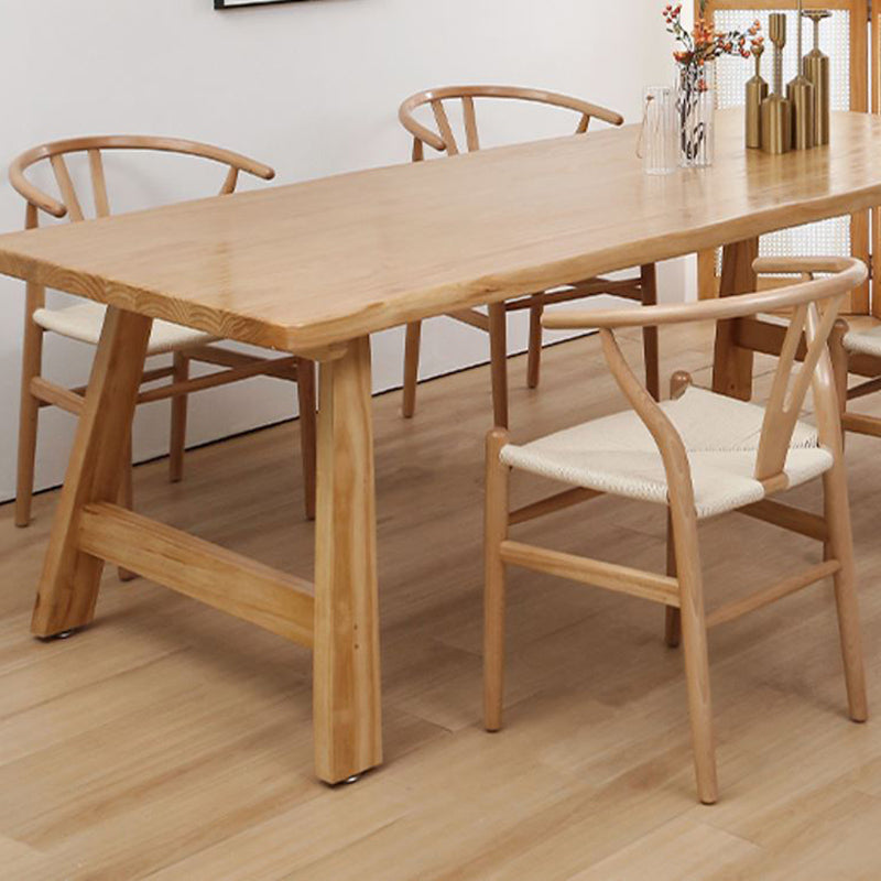 Contemporary Solid Wood Furniture 1/2/5/7 Pcs Dining Room Table Set in Natural