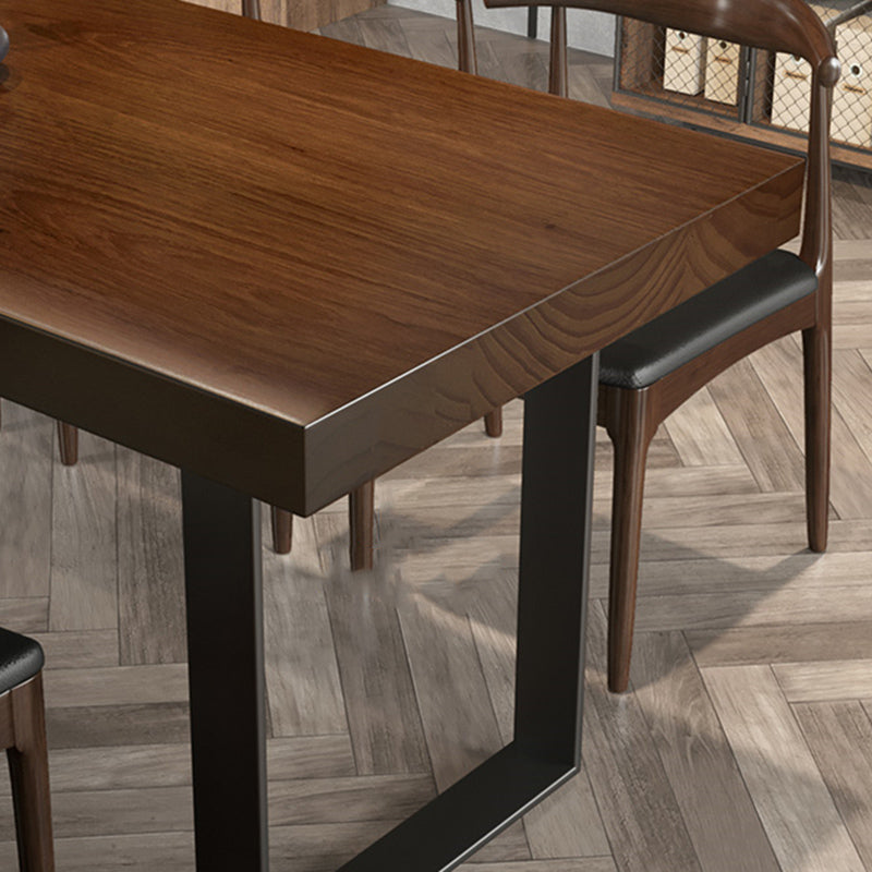 Brown Solid Wood Furniture with Cow Horn Chairs 1/5/7 Pcs Modern Dinette Set