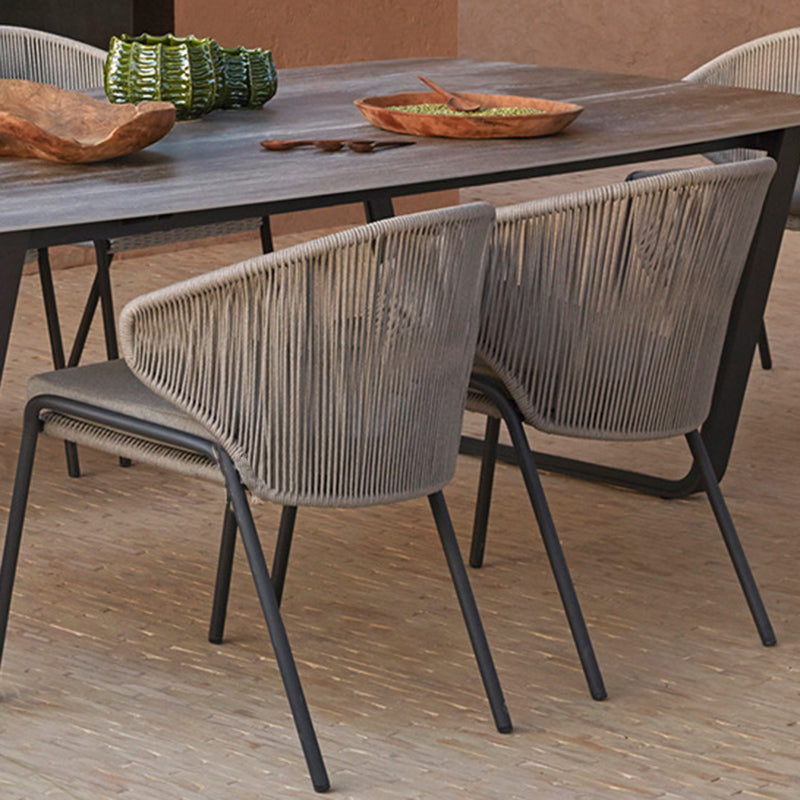 Bohemian Style 1/2/3/7 Pieces Dining Set Stone Dining Table Set for Outdoor