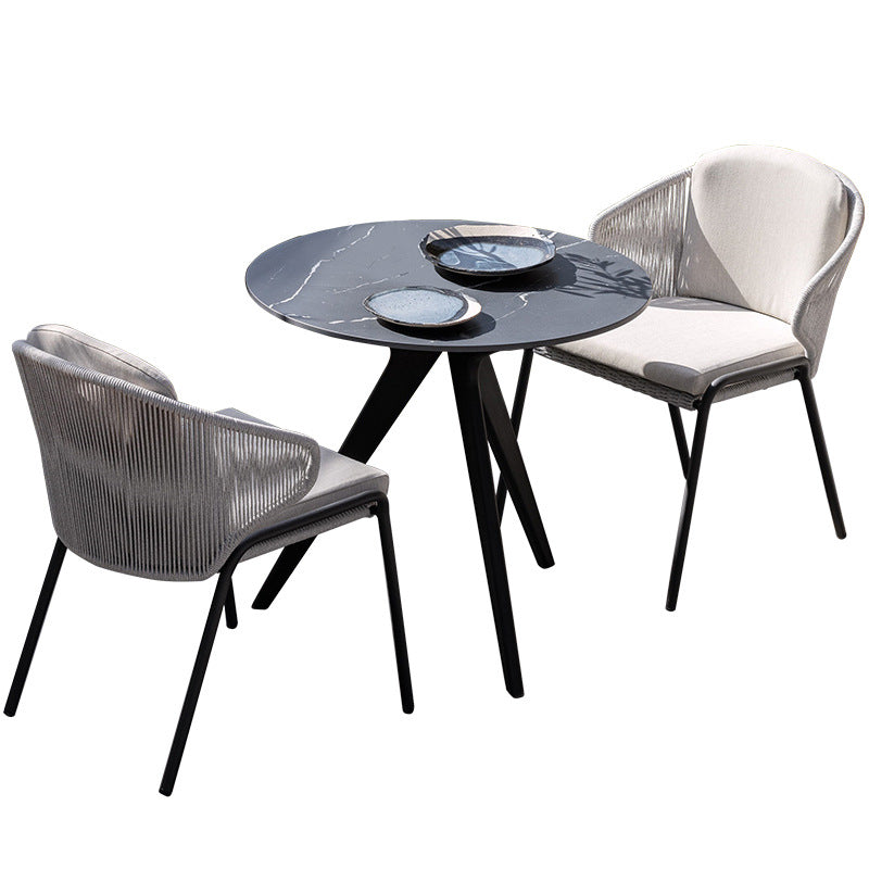 Bohemian Style 1/2/3/7 Pieces Dining Set Stone Dining Table Set for Outdoor