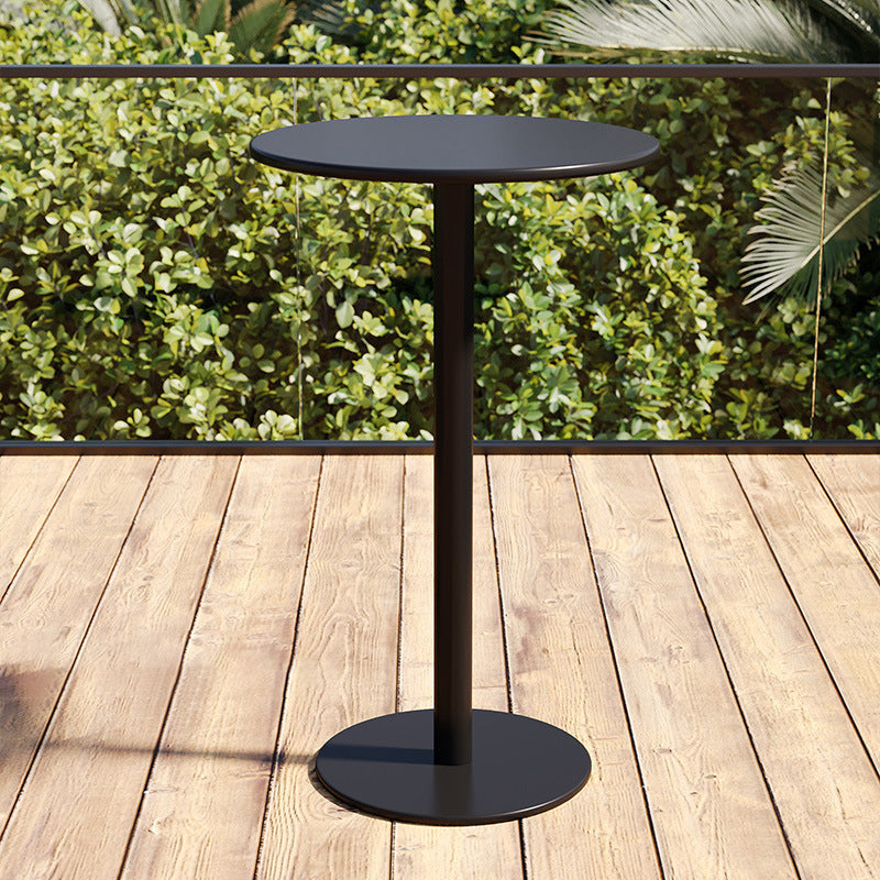 Contemporary Round Bar Table Set 1/3/4 Pcs Metal Bar Height Set