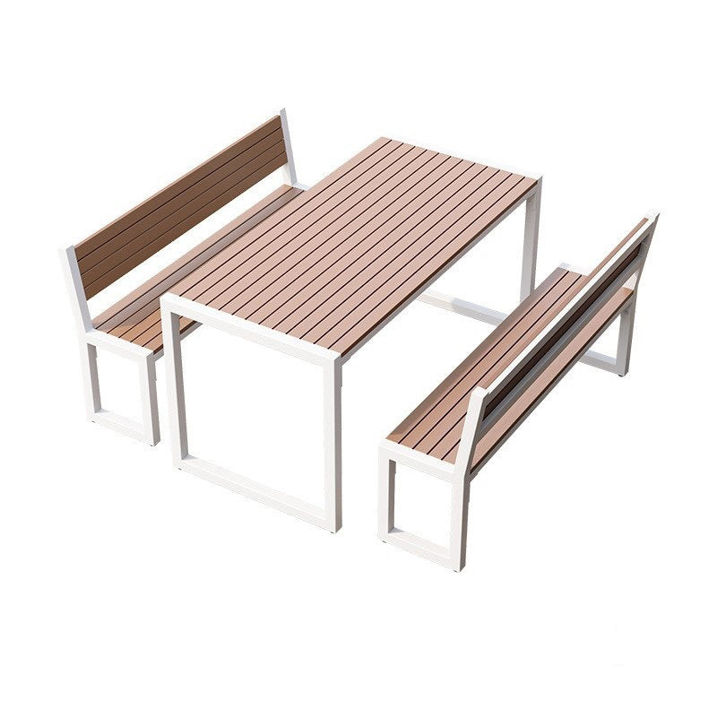 Modern Style 1/3 Pieces Metal Dining Set Reclaimed Wood Table Set