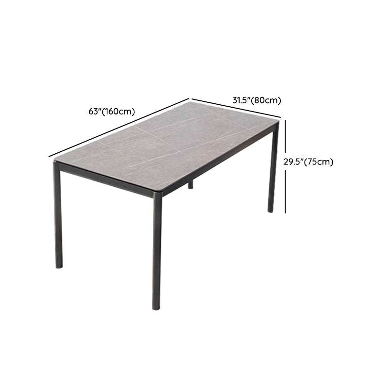 Modern Style 1/2/5 Pieces Metal Dining Set Stone Table Set for Outdoor
